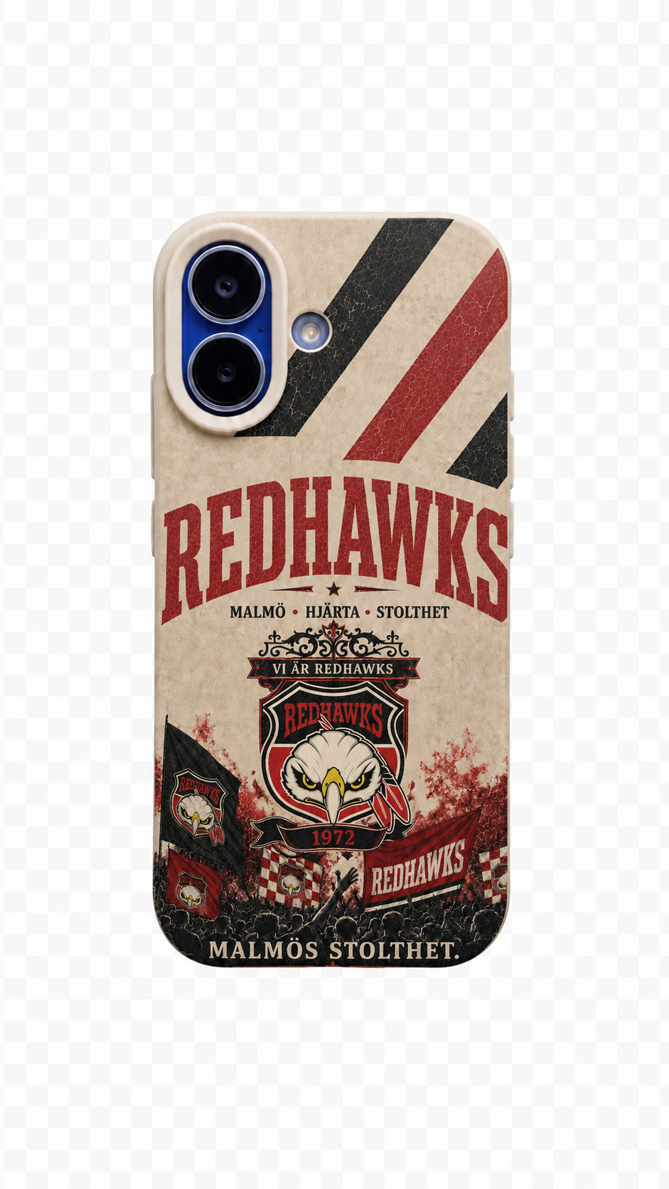 Malmö Redhawks Beige Vintage Supporter iPhone Case