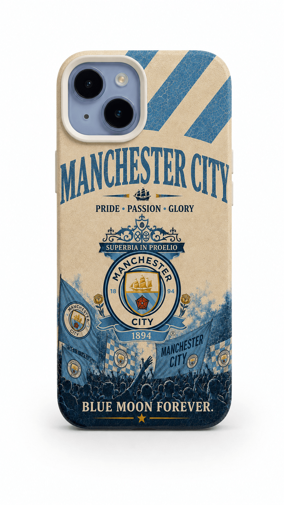 Manchester City Beige Blue Moon Forever iPhone Case